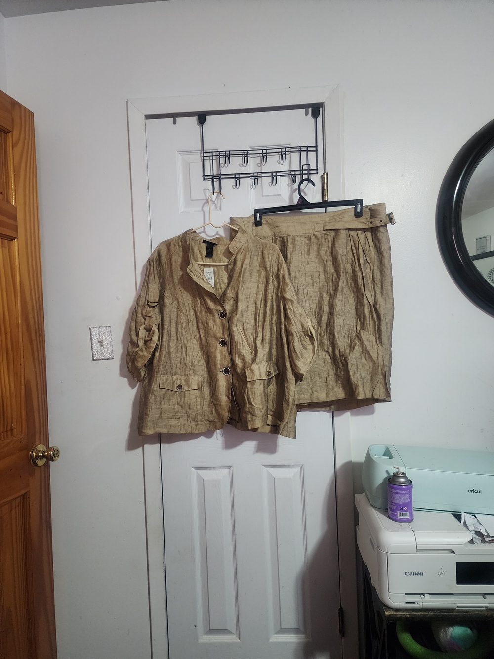 Lane Bryant Gold-Tan Linen Jacket and Skirt Set